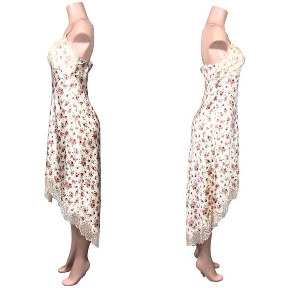 Guess Floral Lace High Low Maxi Slip Dress SZ M $108 - Picture 5 of 7